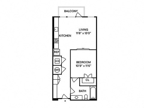 ¨¨¨ floor plan of a 1 bedroom apartment